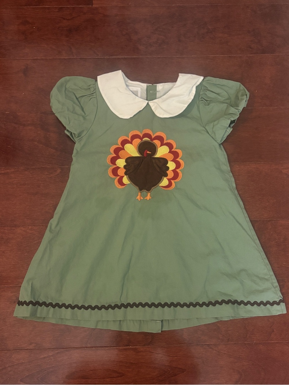 2T Sage Green Turkey Collared Dress